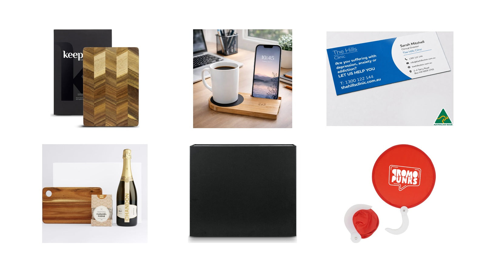 New promotional product arrivals: Keepsake Chopping Board, Cup Warmer with Inductive Charger, DL Magnet (99mm x 210mm Square Corners), The Sparkling Moment, Magnetic Lid Gift Box - Large, Collapsible Hand Fan