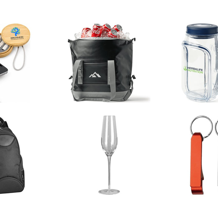 New promotional product arrivals: Reveal Circle Wireless Charger Set, Premium 17L Foldable Cooler, Go Salad Jar, Trekk 2.0 15" Computer Backpack35L, Champagne Flute, Aluminium Bottle / Can Opener