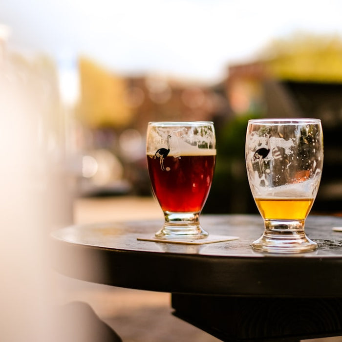 three clear drinking glasses