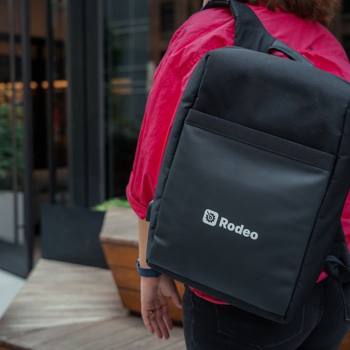 a person with a backpack on their back