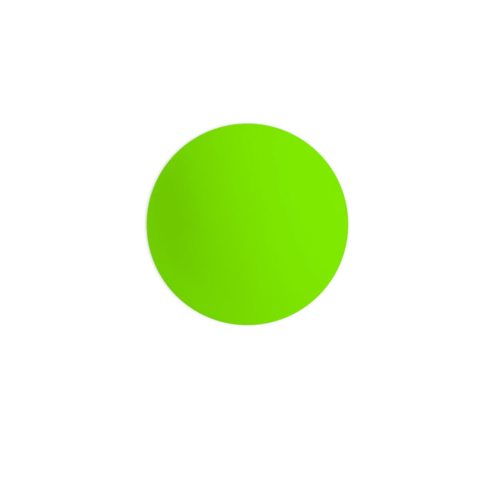 Lacrosse Ball - A bright green lacrosse ball with a smooth surface and circular shape. It features branding on one side.