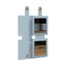 Suqare Folding Pocket Mirror - A square folding pocket mirror in light blue with two reflective surfaces and a snap closure.