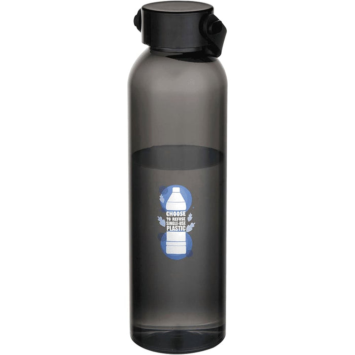 Alti 630 ml RCS Recycled Plastic Water Bottle - A drink bottle made from recycled plastic, featuring a sleek, matte grey design and a black screw-top lid.