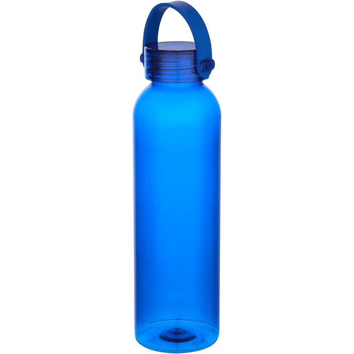 Alti 630 ml RCS Recycled Plastic Water Bottle - A drink bottle made of recycled plastic, featuring a blue translucent design and a handle for easy carrying.