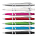 Athena Pen - A collection of Athena pens in silver, white, pink, red, green, blue, and black, each with a sleek design and a logo.