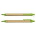 Kraft Pen - A Kraft Pen featuring a brown paper barrel and green plastic details. The pen has a logo on its surface.