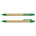 Kraft Pen - A Kraft Pen featuring a recycled brown paper body and green plastic accents.