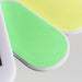 Foldable Nail File Block - A foldable nail file block featuring green and yellow filing surfaces with a handle. It has a logo on the side.