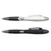 Blossom Pen - A plastic pen set featuring a white pen and a black pen, both with a sleek design and silver accents.