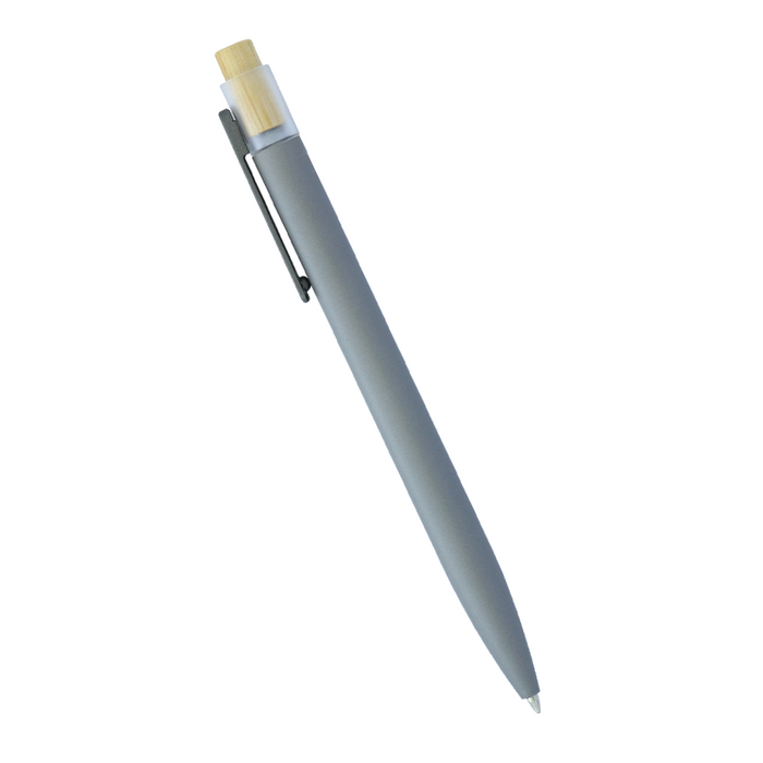 Recycled Aluminium Pen With Bamboo Clicker - Custom Promotional Product