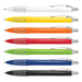 Vulcan Pen - A collection of metal pens in white, yellow, orange, red, green, blue, and black with silver accents and a logo.