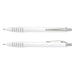 Vulcan Pen - A plastic pen in white with silver accents and a clip, featuring a sleek, modern design.