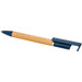 Delfina Phone Holder Pen - A bamboo pen with a blue cap and clip. The pen features a silver accent and a branded logo.