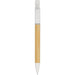 Delfina Phone Holder Pen - A pen featuring a bamboo body and a white top, complemented by a logo.