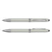 Antares Stylus Pen - A stylus pen in a soft green shade with silver accents and a branding logo.