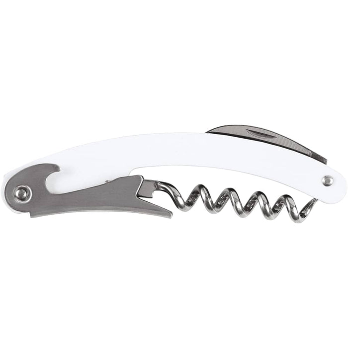 Seasons Nordkapp Waitress Knife - A waitress knife featuring a white handle and stainless steel corkscrew, with an integrated bottle opener.