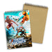 Scribe Full Colour Note Pad - Medium - A medium note pad featuring an extreme sports design with images of athletes, showcasing vibrant colours and a spiral binding.