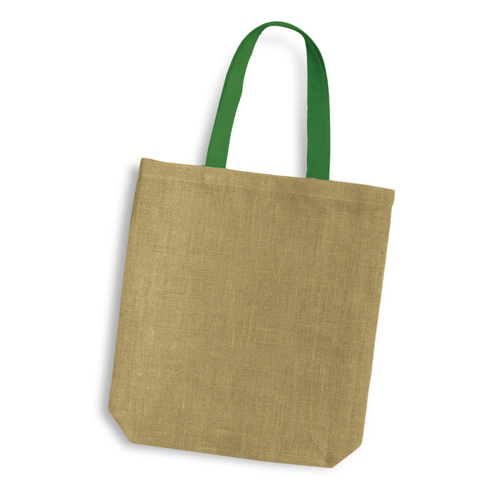 Thera Jute Tote Bag - Coloured Handles - Custom Promotional Product
