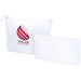 Swift GRS Recycled Toiletry Bag Set - A set of two white toiletry bags, one large and one small, featuring a logo on the front.