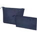 Swift GRS Recycled Toiletry Bag Set - A navy blue toiletry bag set featuring two zipped pouches of different sizes, both with a simple design.