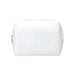 Muse GRS RPET Toiletry Bag - A white toiletry bag with a zipper closure and a logo. Compact and rectangular in shape.