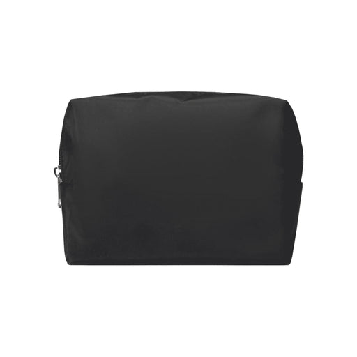 Muse GRS RPET Toiletry Bag - A black toiletry bag with a zipper and a subtle logo, featuring a sleek and simple design.