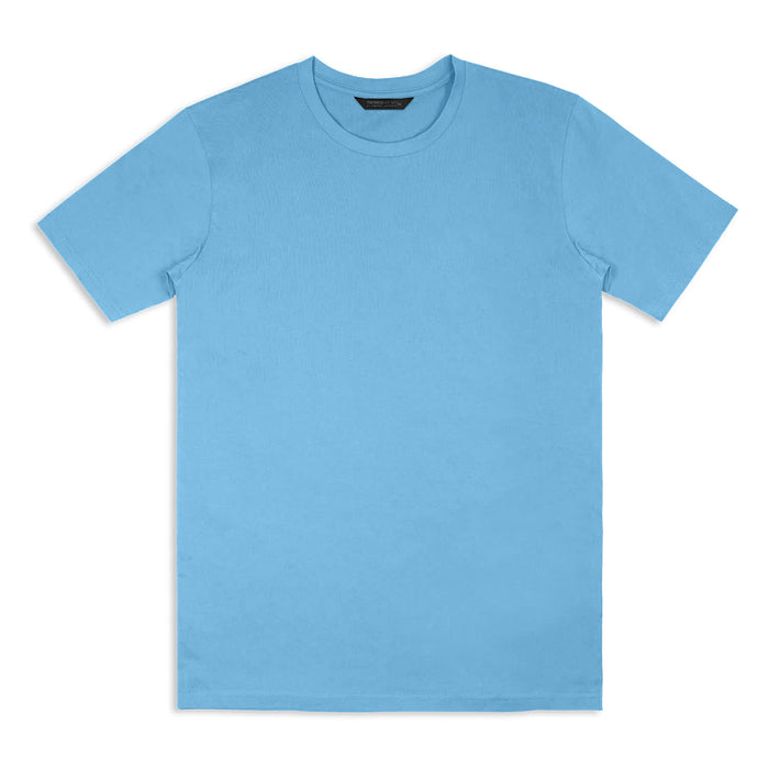 TRENDSWEAR Element Unisex T-Shirt - A light blue unisex T-shirt with a round neckline, featuring a logo.