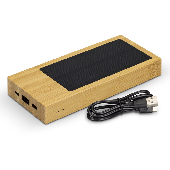 NATURA Bamboo Solar Power Bank - Custom Promotional Product