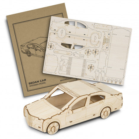 Sedan Car 3D Wooden Model Puzzle - Custom Promotional Product