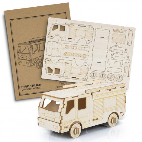 Fire Truck 3D Wooden Model Puzzle - Custom Promotional Product