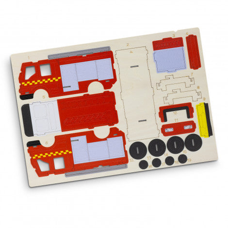 Fire Truck 3D Wooden Model Puzzle - Custom Promotional Product