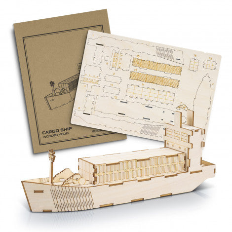 Cargo Ship 3D Wooden Model Puzzle - Custom Promotional Product