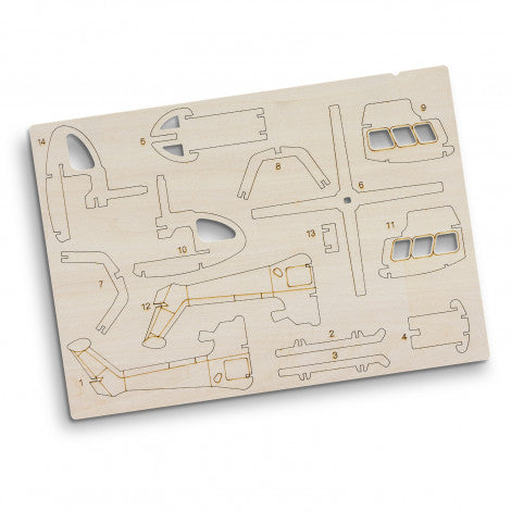 Helicopter 3D Wooden Model Puzzle - Custom Promotional Product