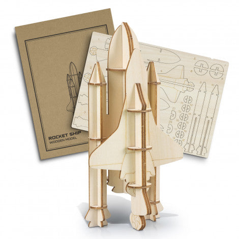 Rocket Ship 3D Wooden Model Puzzle - Custom Promotional Product