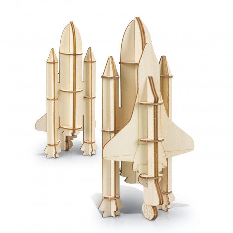 Rocket Ship 3D Wooden Model Puzzle - Custom Promotional Product