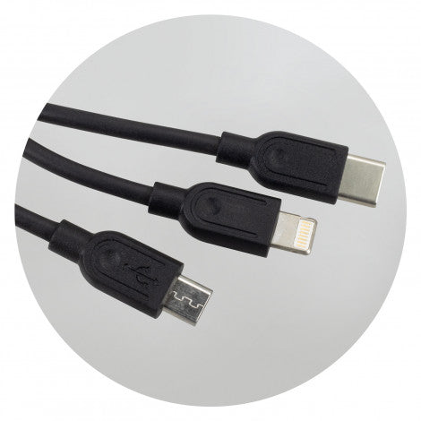 Bamboo Triple Connector Cable - Custom Promotional Product