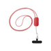 Anser Recycled Plastic Smartphone Lanyard w/ 27W 5-in-1 Built-in Cable - A red smartphone lanyard made from recycled plastic, featuring a braided strap and a built-in clip.