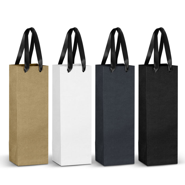 Champagne Ribbon Handle Paper Bag - Custom Promotional Product