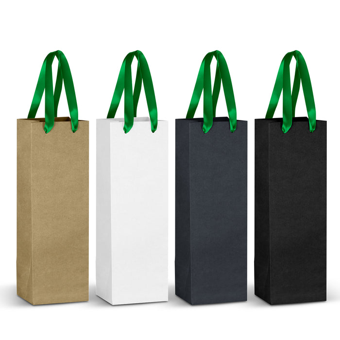 Champagne Ribbon Handle Paper Bag - Custom Promotional Product