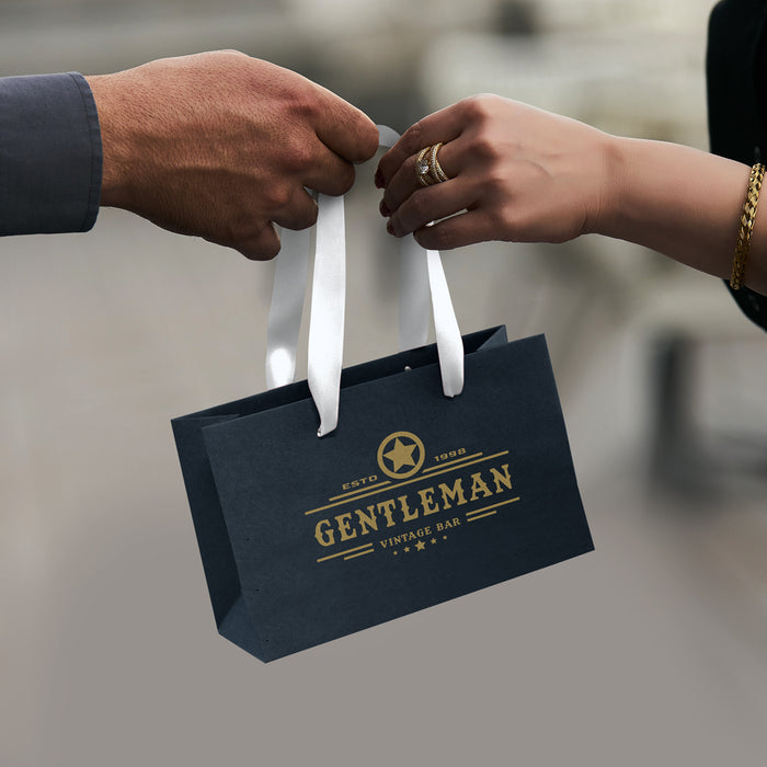 Small Ribbon Handle Paper Bag - Custom Promotional Product