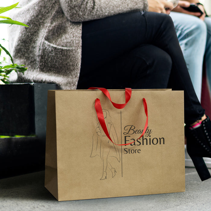 Extra Large Ribbon Handle Paper Bag - Custom Promotional Product