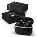 Swiss Peak TWS Earbuds 2.0 - A pair of black Swiss Peak TWS Earbuds 2.0 in a black packaging box with an interior foam insert.