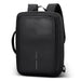 Bobby Bizz Anti-theft Backpack  Briefcase - A black anti-theft backpack with a sleek design, featuring both backpack straps and a top handle.