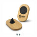 Bamboo Car Phone Holder - A bamboo car phone holder featuring a black rubber grip and a logo, showcasing a sleek, natural design.