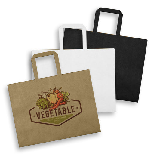Large Flat Handle Paper Bag Landscape - Custom Promotional Product