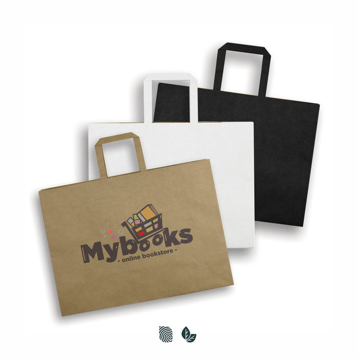 Extra Large Flat Handle Paper Bag Landscape - Custom Promotional Product