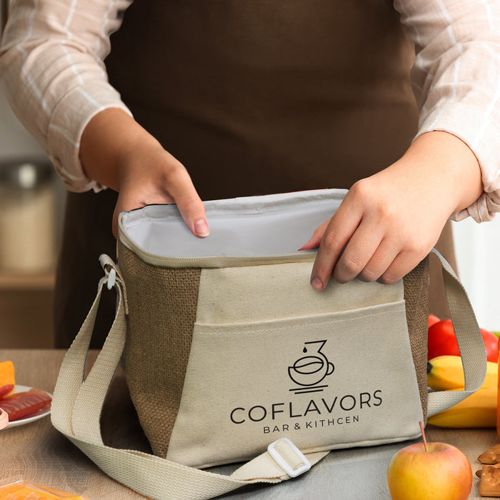 Jute Cooler Bag - Custom Promotional Product