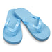 Tidal Flip Flops - Light blue flip flops with a simple design and a matching thong strap, featuring a logo on the sole.