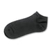 June Ankle Socks - A black ankle sock with a smooth texture and a ribbed cuff, featuring a logo on the side.