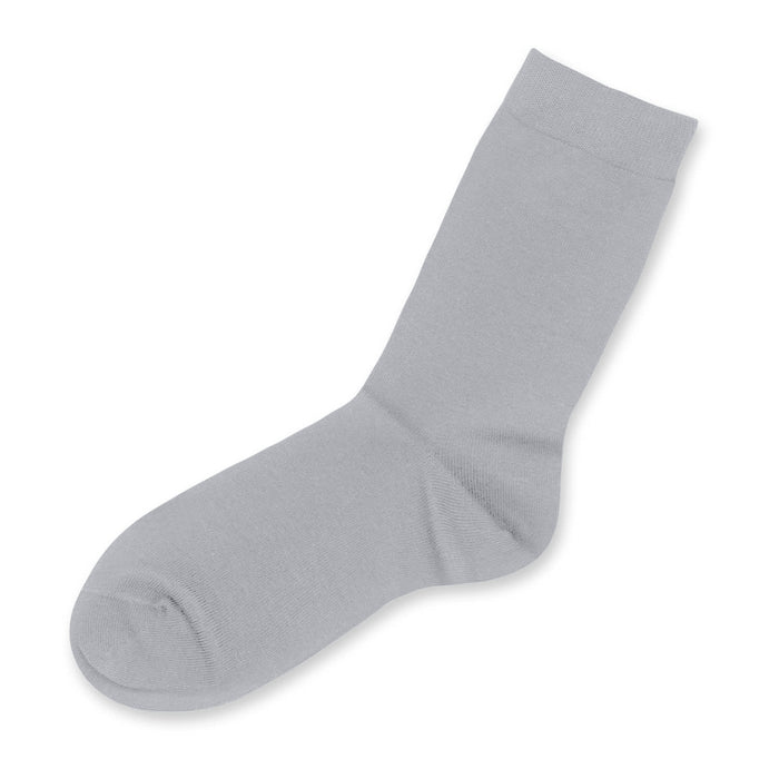 June Business Socks - A single grey sock with a smooth texture, featuring a simple design and a logo.